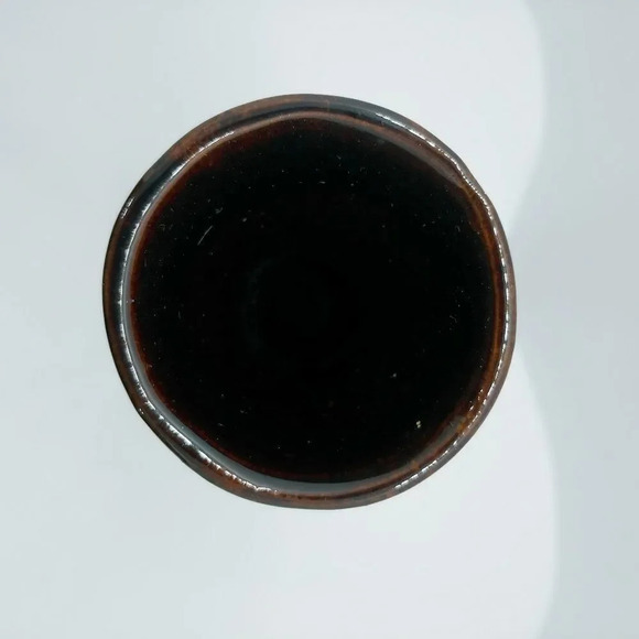 Vintage Orange & Dark Brown/Black  Drip Glaze Vase - Picture 5 of 6